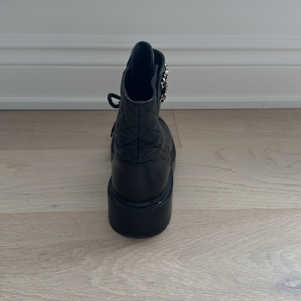 Chanel Black Quilted Leather Ankle Boots - Picture 5 of 14